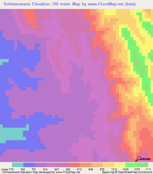Vohitseranana,Madagascar Elevation Map