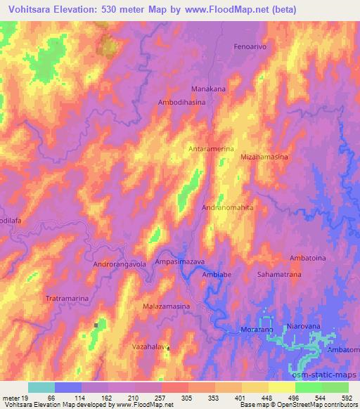 Vohitsara,Madagascar Elevation Map