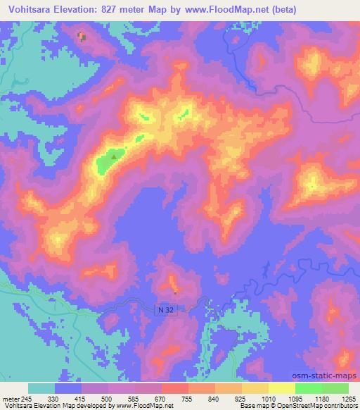 Vohitsara,Madagascar Elevation Map