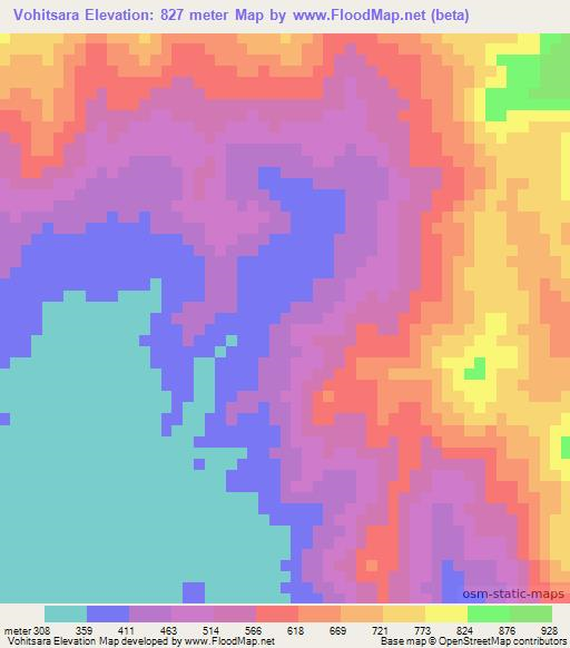 Vohitsara,Madagascar Elevation Map