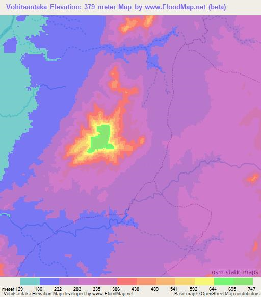 Vohitsantaka,Madagascar Elevation Map