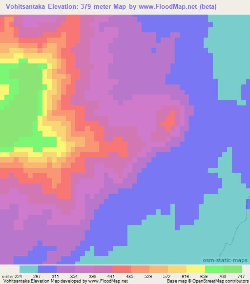 Vohitsantaka,Madagascar Elevation Map