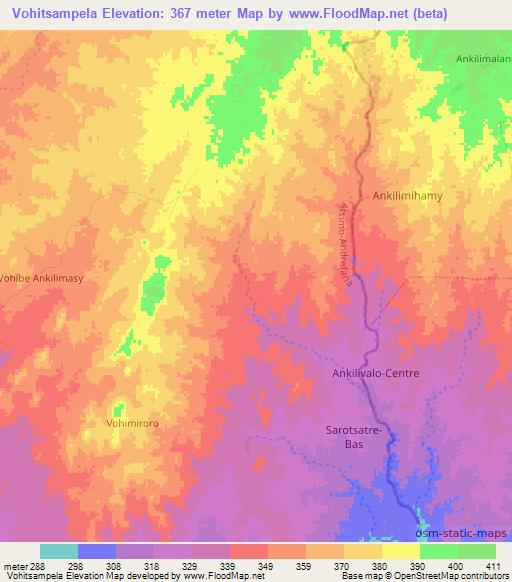 Vohitsampela,Madagascar Elevation Map