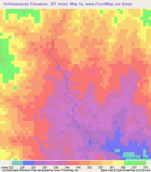 Vohitsampela,Madagascar Elevation Map