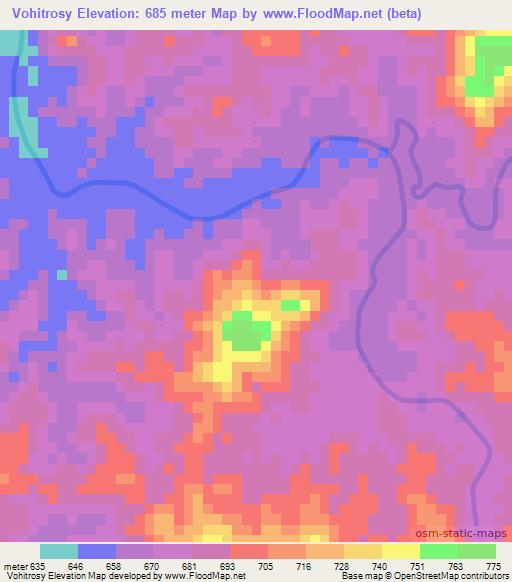 Vohitrosy,Madagascar Elevation Map