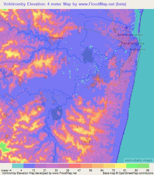 Vohitromby,Madagascar Elevation Map