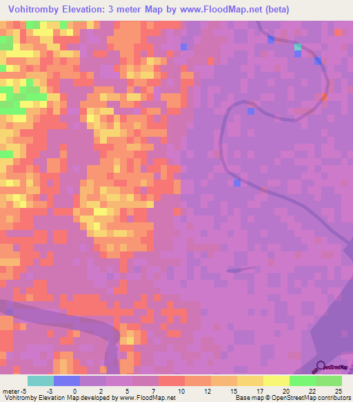 Vohitromby,Madagascar Elevation Map