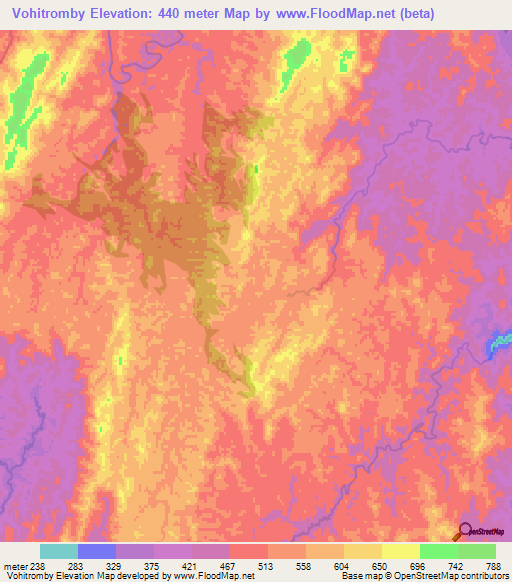 Vohitromby,Madagascar Elevation Map