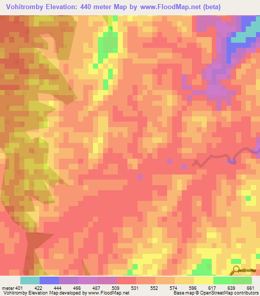 Vohitromby,Madagascar Elevation Map