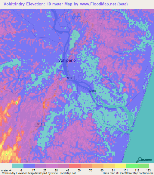 Vohitrindry,Madagascar Elevation Map