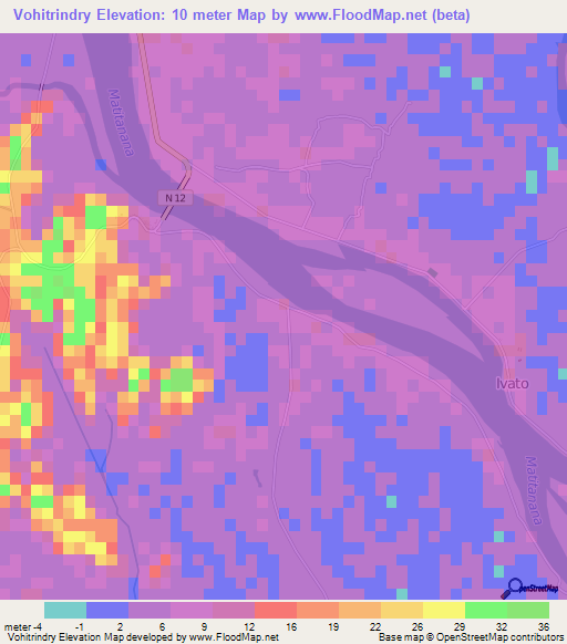 Vohitrindry,Madagascar Elevation Map