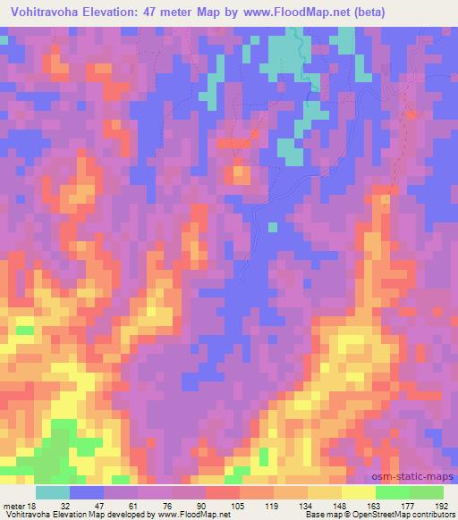Vohitravoha,Madagascar Elevation Map