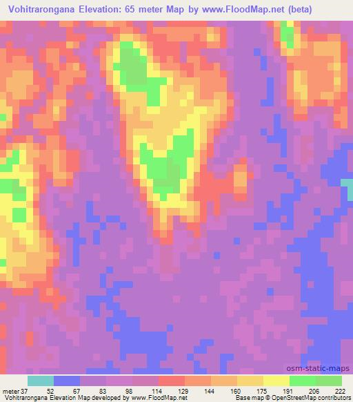 Vohitrarongana,Madagascar Elevation Map