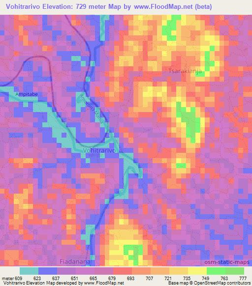 Vohitrarivo,Madagascar Elevation Map