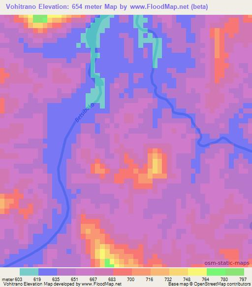 Vohitrano,Madagascar Elevation Map