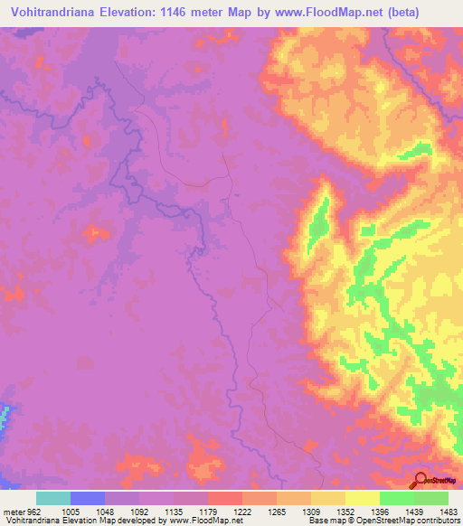 Vohitrandriana,Madagascar Elevation Map