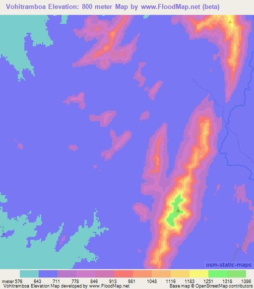 Vohitramboa,Madagascar Elevation Map