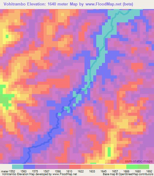 Vohitrambo,Madagascar Elevation Map