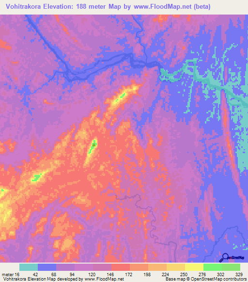 Vohitrakora,Madagascar Elevation Map