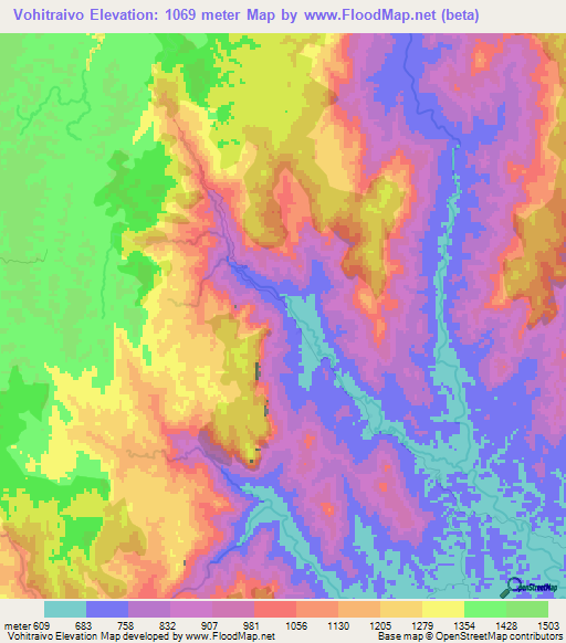 Vohitraivo,Madagascar Elevation Map