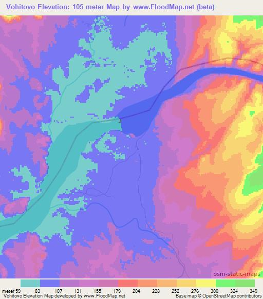 Vohitovo,Madagascar Elevation Map