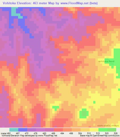 Vohitoka,Madagascar Elevation Map