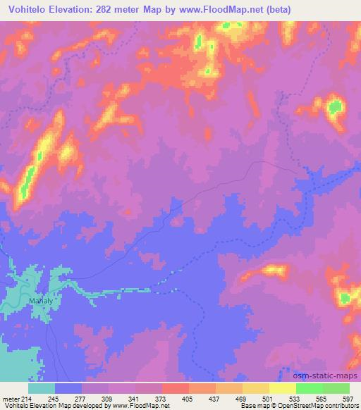 Vohitelo,Madagascar Elevation Map