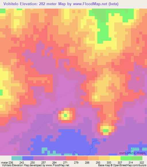 Vohitelo,Madagascar Elevation Map