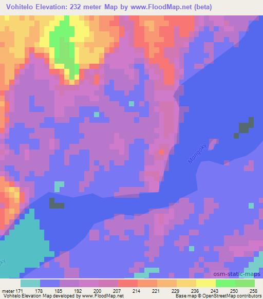 Vohitelo,Madagascar Elevation Map