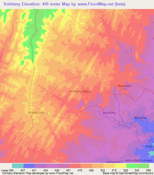 Vohitany,Madagascar Elevation Map