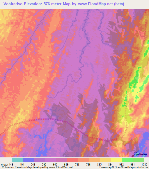 Vohirarivo,Madagascar Elevation Map