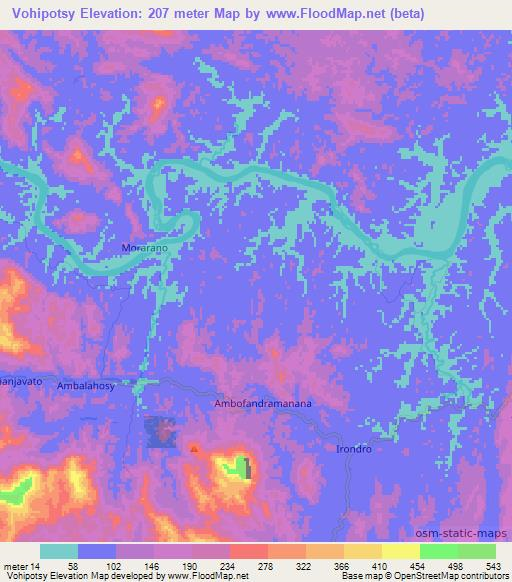 Vohipotsy,Madagascar Elevation Map