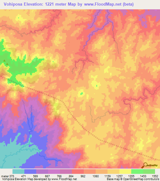 Vohiposa,Madagascar Elevation Map