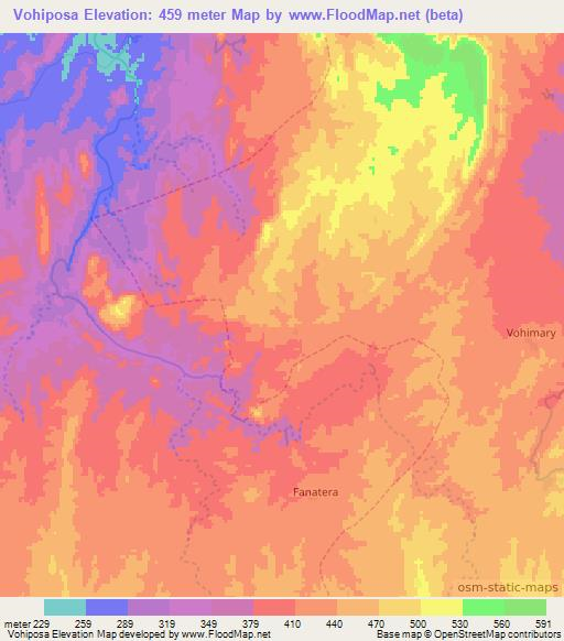 Vohiposa,Madagascar Elevation Map