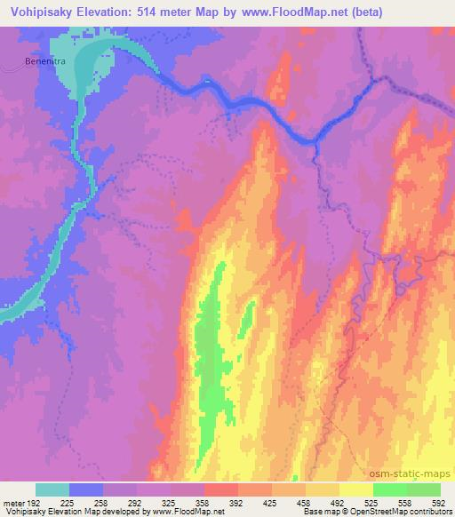 Vohipisaky,Madagascar Elevation Map