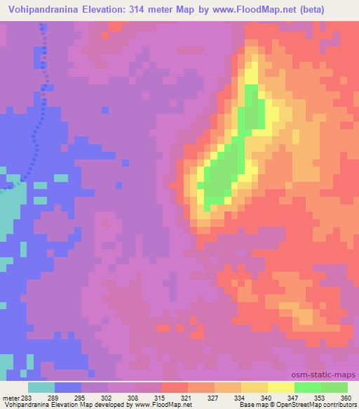 Vohipandranina,Madagascar Elevation Map