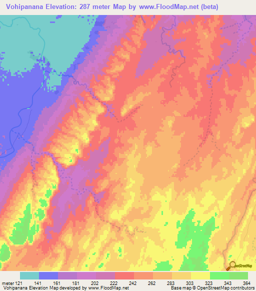 Vohipanana,Madagascar Elevation Map
