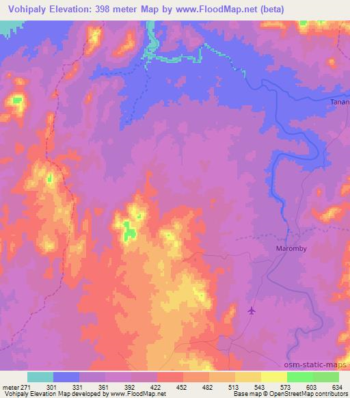 Vohipaly,Madagascar Elevation Map