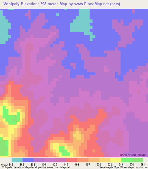 Vohipaly,Madagascar Elevation Map