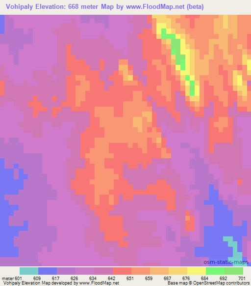 Vohipaly,Madagascar Elevation Map