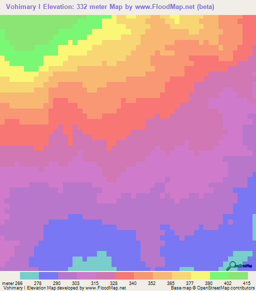 Vohimary I,Madagascar Elevation Map