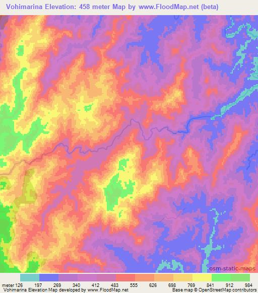 Vohimarina,Madagascar Elevation Map