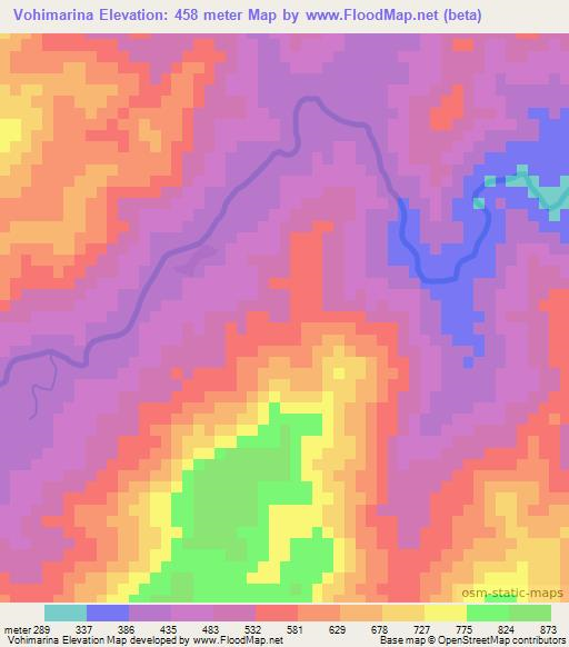 Vohimarina,Madagascar Elevation Map