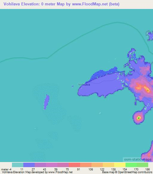 Vohilava,Madagascar Elevation Map