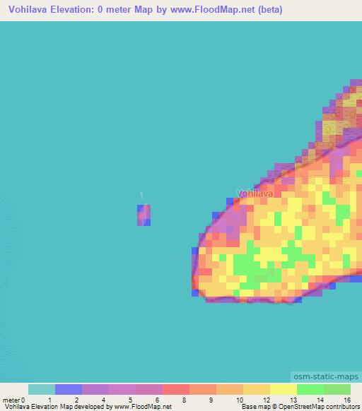 Vohilava,Madagascar Elevation Map