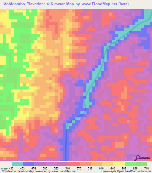 Vohidambo,Madagascar Elevation Map