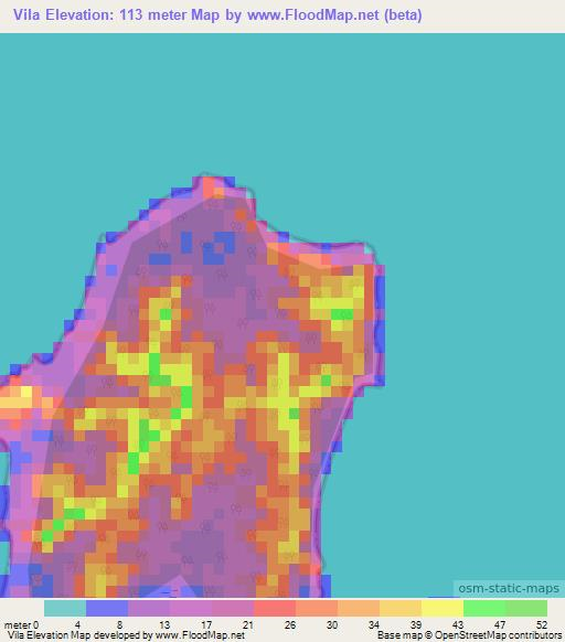 Vila,Madagascar Elevation Map