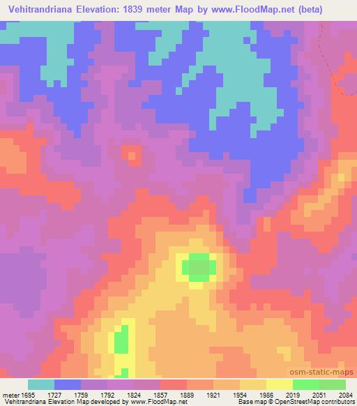 Vehitrandriana,Madagascar Elevation Map