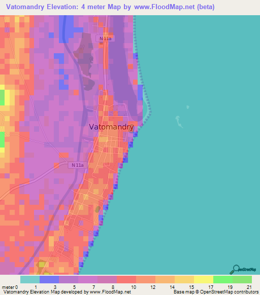 Vatomandry,Madagascar Elevation Map