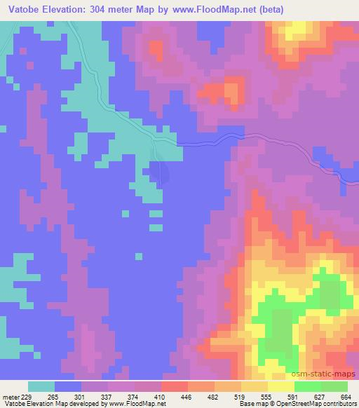 Vatobe,Madagascar Elevation Map